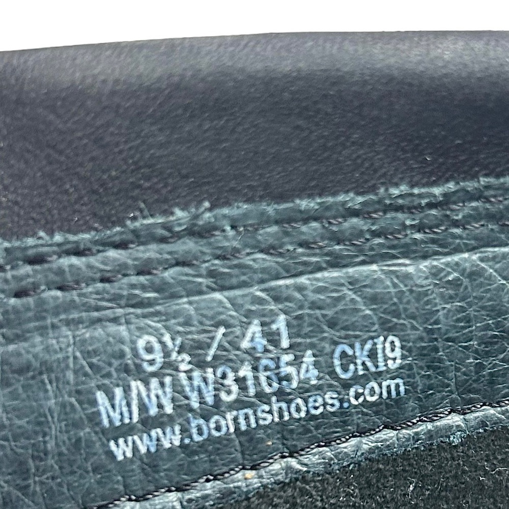 Born Tall Fold-Over Leather Riding Boots in Black with Gray Trim - Picture 12 of 15